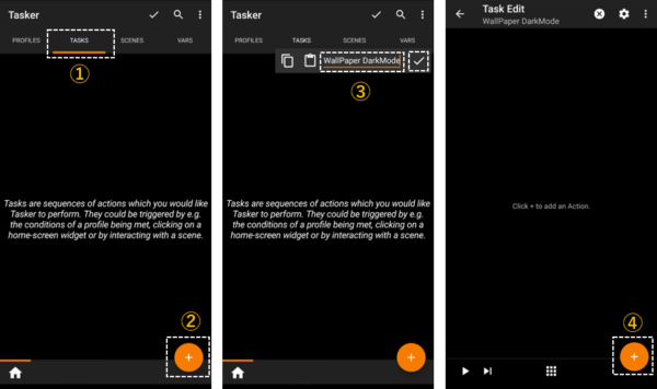 Taskerの使い方 設定例10 ダークモード時とライトモード時で 別々の壁紙を設定するーーv5 8 5新機能 Dark Mode Action State Eventの使い方 スマホ タブレット使いこなし術